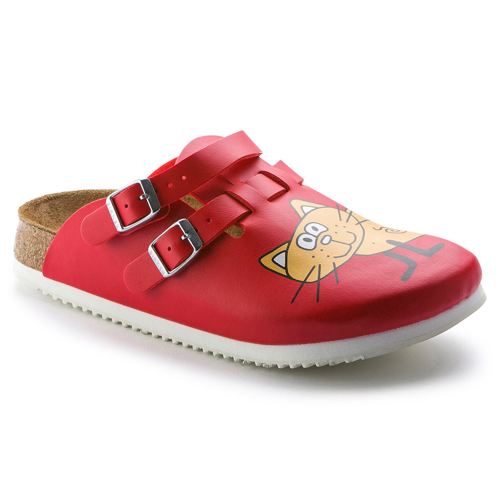 Birkenstock Clog Kay Superlauf, Birko-Flor, Cat Red, schmal, Größe 35